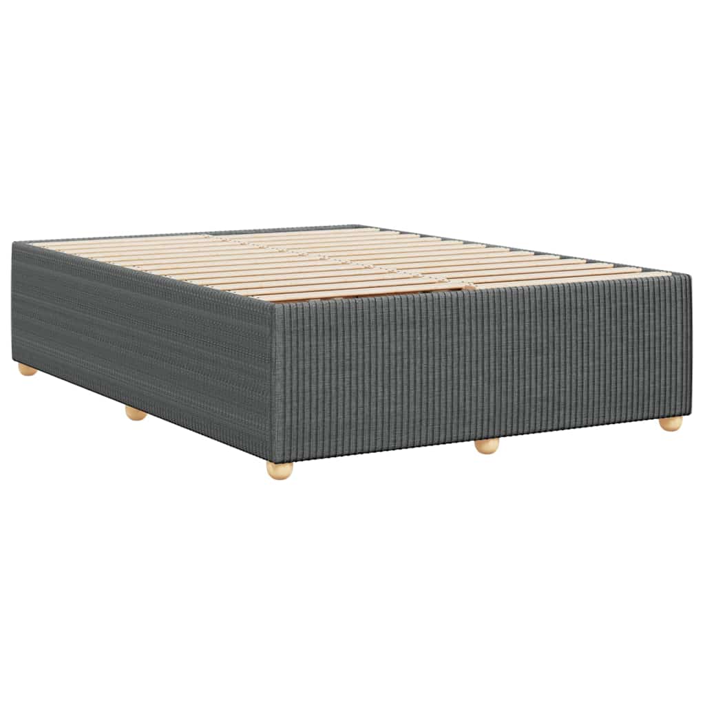 Cadre de lit sans matelas, tissu, gris foncé, pour la chambre, 160 × 200 cm - 6