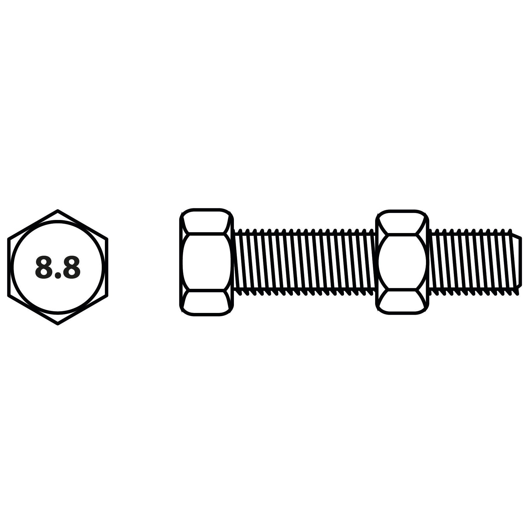 Boulon tete hexagonale Viswood acier zingue 10 60 mm lot de 3 - 2