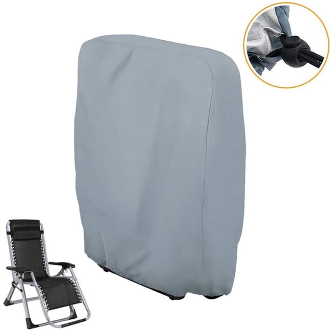 Pokrowiec wodoodporny na leżak ogrodowy - 96 x 20/34 x 85 cm - do użytku na zewnątrz, w ogrodzie, na balkonie lub tarasie - szary