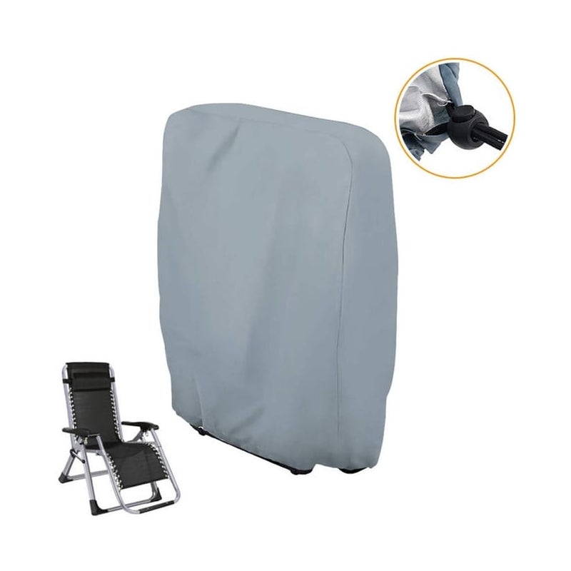 Pokrowiec wodoodporny na leżak ogrodowy - 96 x 20/34 x 85 cm - do użytku na zewnątrz, w ogrodzie, na balkonie lub tarasie - szary