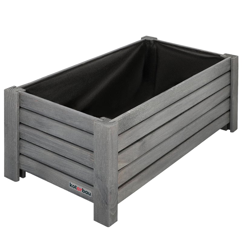 Skrzynka drewniana 60 donica ogrodowa doniczka kwiat ogród drewno antracyt - KOTARBAU