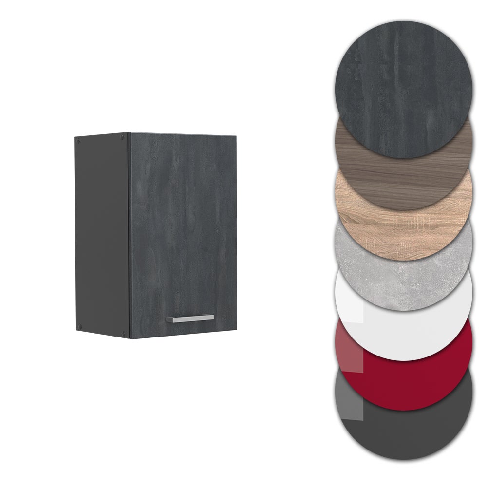 Vicco Elément haut de cuisine R-Line, Béton noir, 40cm - 5