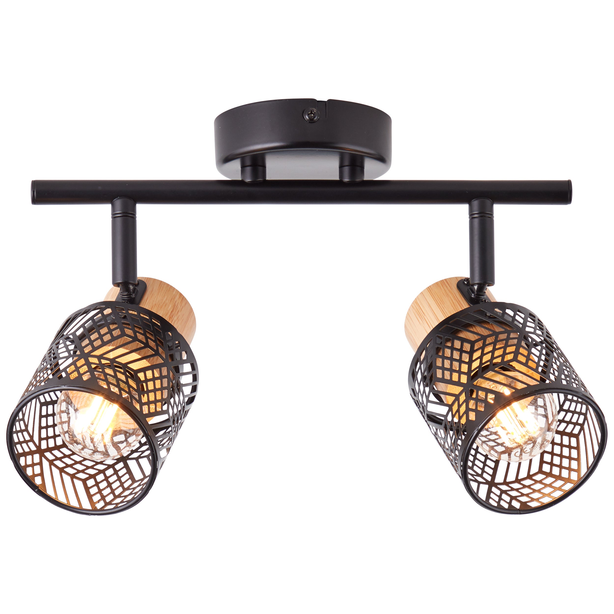 Brilliant Glint 4-płomienne zawieszenie drewno/szkło mosiężne/metal 4x D45, E14, 40 W, Odpowiednie do lampy stołowej (brak w zestawie)
