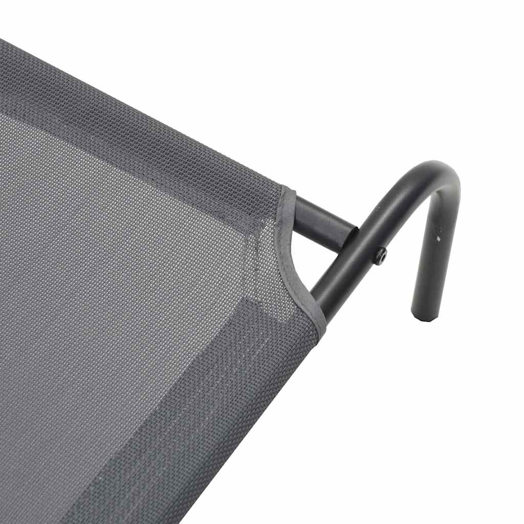Lit surélevé pour chien gris 130x80x20 cm textilène et acier vidaXL - 6