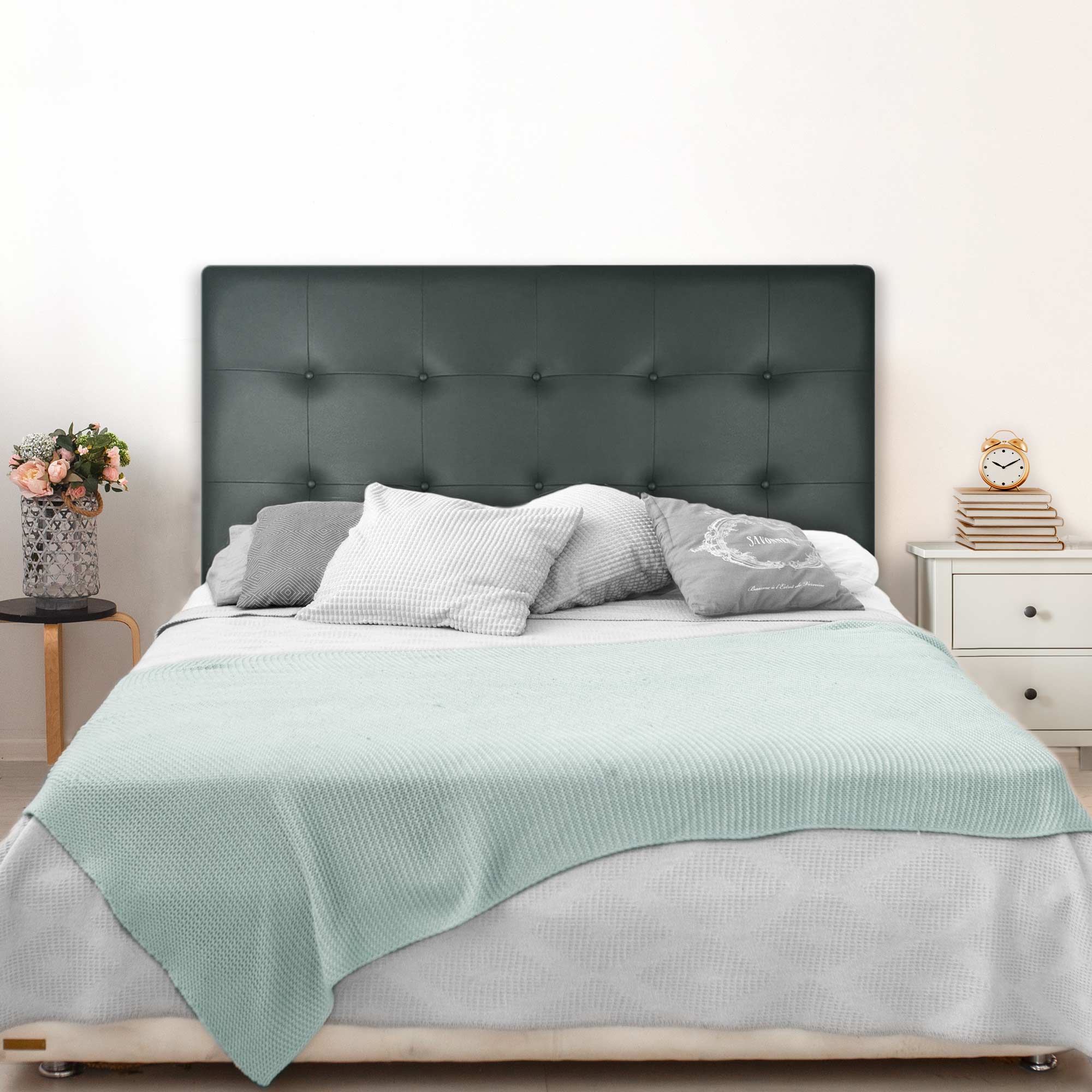 Cabeceros Atenea Tapizado Polipiel Gris 100X120 de SonnoMattress - 4
