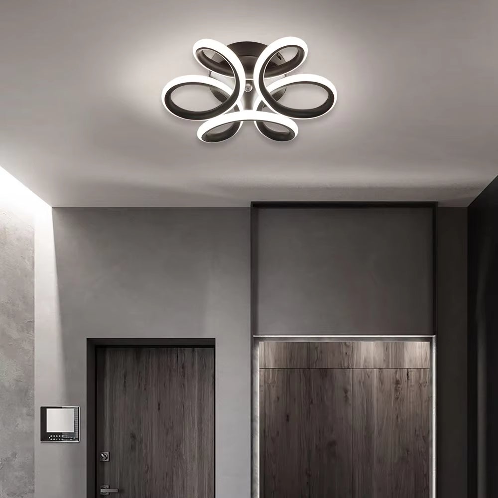 Nowoczesny lampa sufitowa LED w kształcie kwiatu, żyrandol LED 220 V, oświetlenie sufitowe LED do sypialni, salonu, korytarza, białe światło - 5