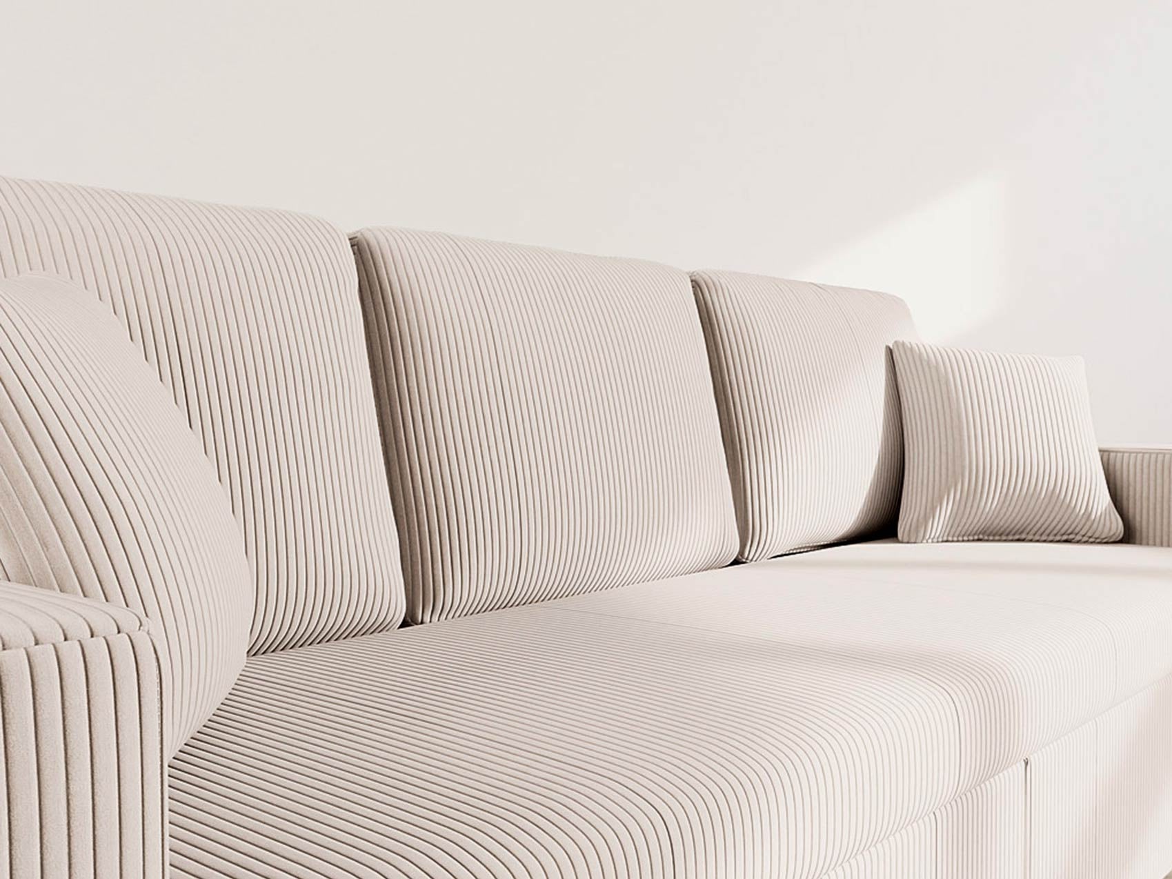 Canapé droit 3 places en beige - CYRUS - Best Mobilier - 5