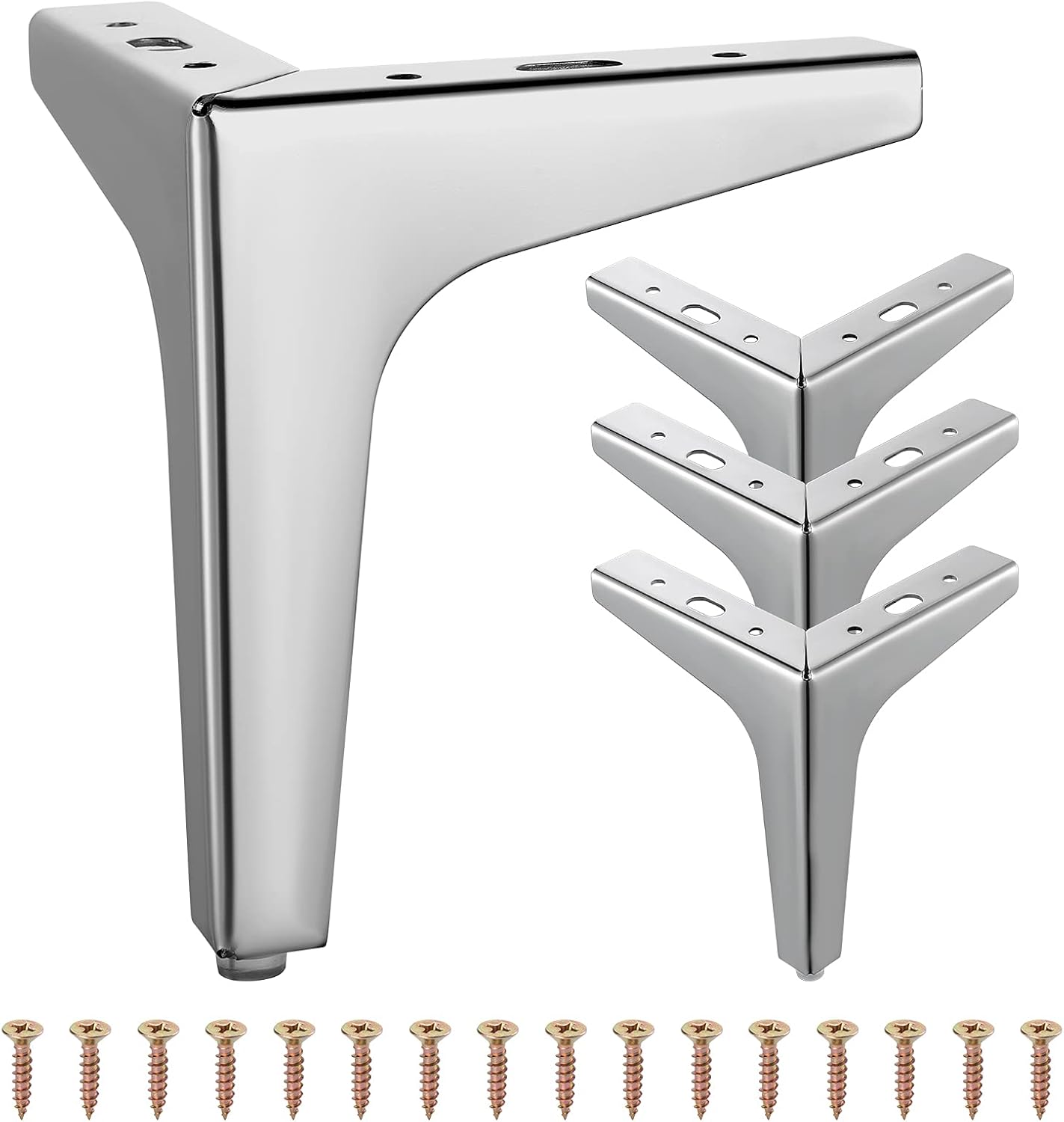 Zestaw 4 Trójkątnych Metalowych Nóżek 15 cm, Do Kanap, Stolików Kawowych, TV, Solidne i Nowoczesne