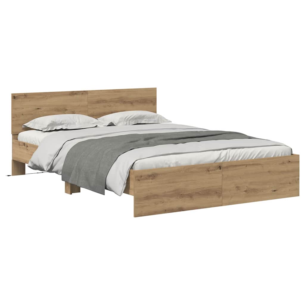 Cadre de lit en panneau de bois pour la chambre, 150 × 200 cm - 3