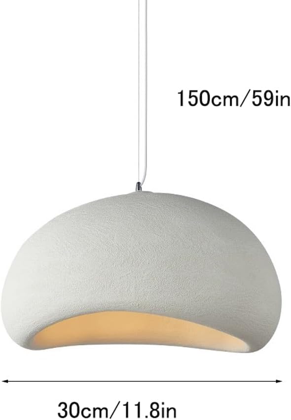 Lustre blanc E27 lustre de restaurant personnalité créative lustre de bar style wabi-sabi lampe de décoration de la maison - 3