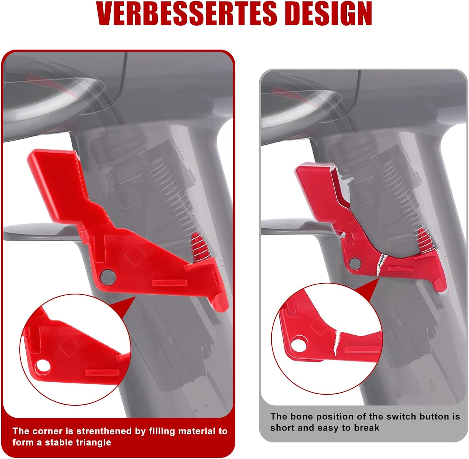 la compatibilité Bouton de déclenchement renforcé pour aspirateur Dyson V11 V10 Pièces de Rechange améliorées, Outil de réparation de Bouton - 2