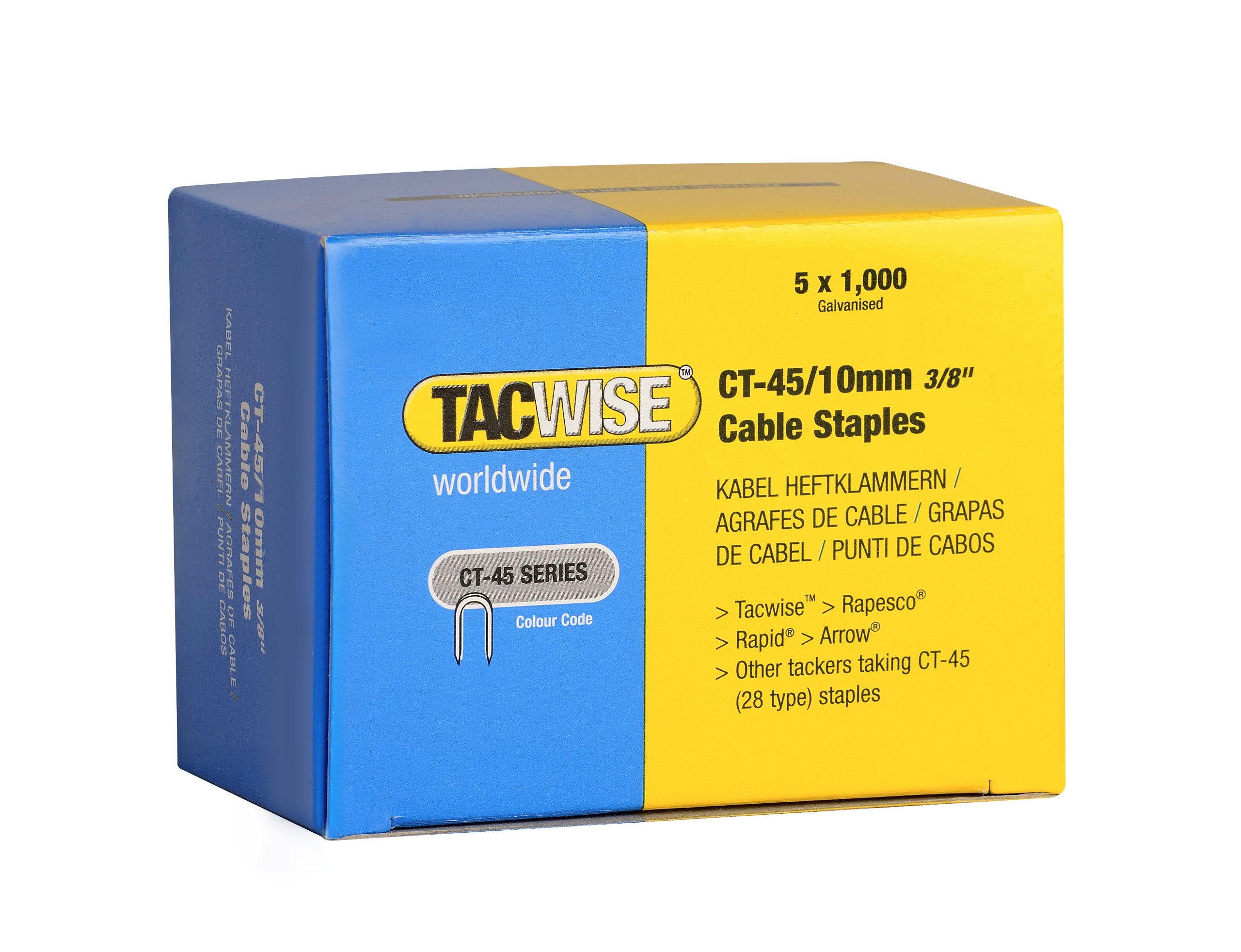 TACWISE 0352 Punti Ferma Cavi di Acciaio Galvanizzato Tipo CT-45 da 10 ...