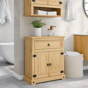 VidaXL Specchio da Bagno in Legno Massello di Pino 70x12x79 cm | Leroy