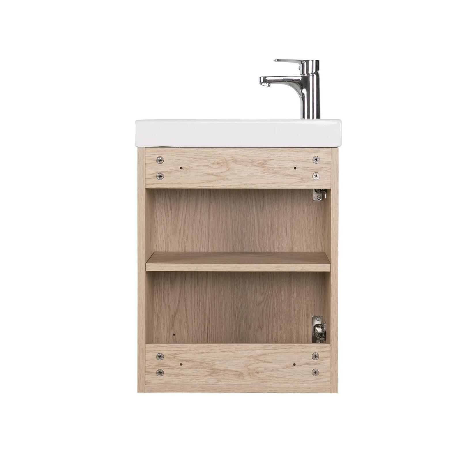 Ensemble meuble lave-mains décor chêne FRAME + robinet - 7