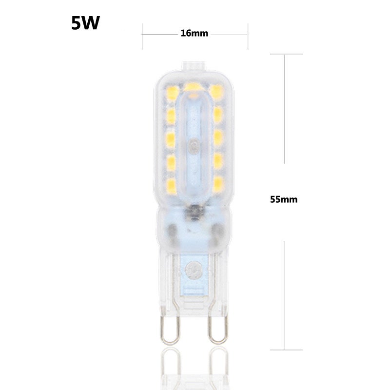 Lot de 5 ampoules LED G9 Blanc Naturel 4000K-4500K 22 SMD 2835 LED 5 W AC 110V-140V Ampoule lumineuse, PC transparent - 2