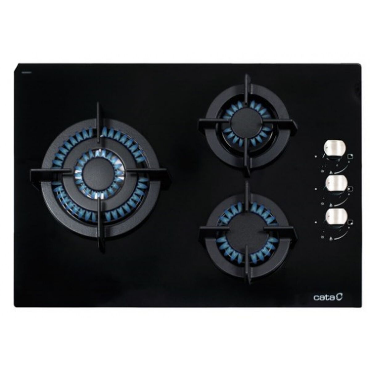 Cata Negro Placa Cci 5003 Bk Gas Natural 3 Fuegos 60Cm - Imagen 4