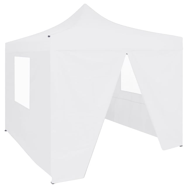 Maison Exclusive - Gazebo Pieghevole Professionale 4 Pareti 2x2m Acciaio Bianco