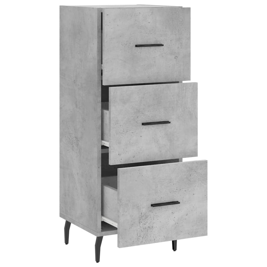 Buffet Gris béton 34,5x34x90 cm Bois d'ingénierie - 5