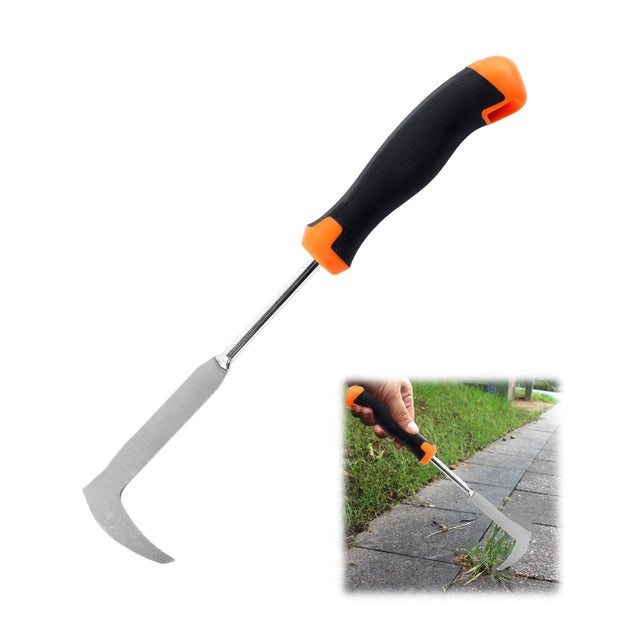 Set 2 Estirpatori Erbacce Manuali - 4 Denti In Acciaio Inox, Manico Ergonomico, Per Giardino E Orto