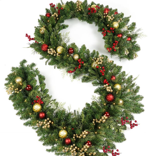 Guirlande De Noël Verte En PVC - 20 Mètres, Pour Décoration Intérieure Et Extérieure