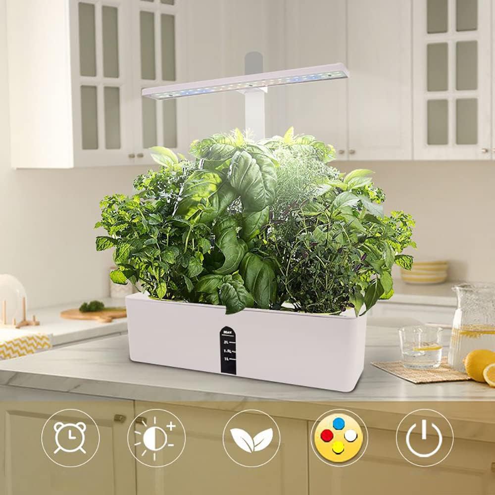Système de culture hydroponique avec lampe de culture à LED, kit de jardin d'herbes aromatiques d'intérieur, boîte de jardinage avec pompe à eau - 6