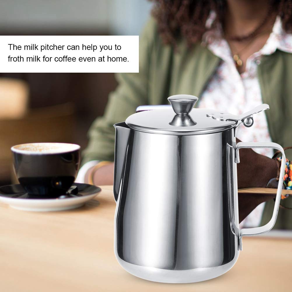 ESTINK Pichet à lait Pichet à Mousse de Lait Tasse à Café Latte en Acier Inoxydable Épaisse