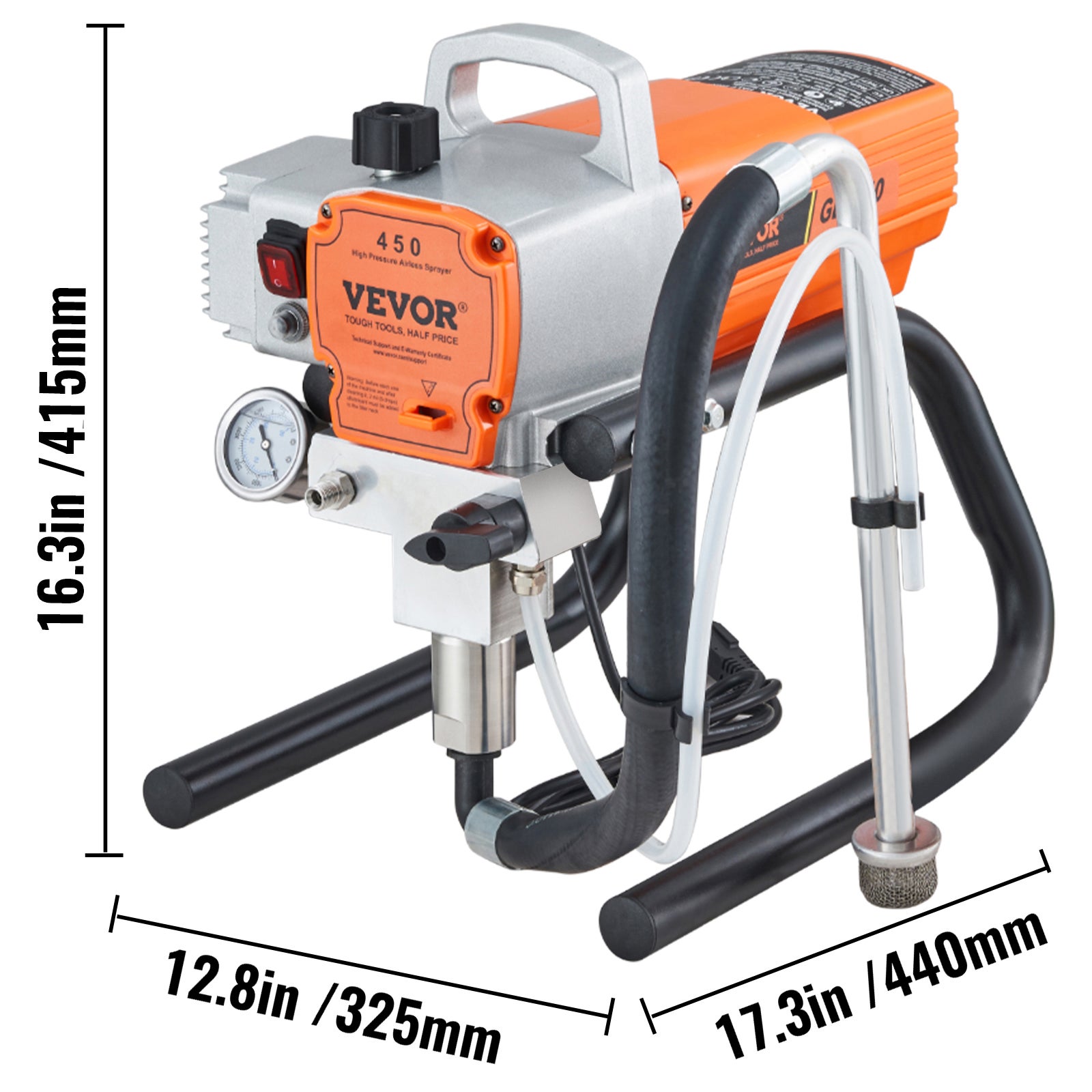 Wysokociśnieniowy pistolet natryskowy z pistoletem natryskowym 1800 W 1,8 l/min VEVOR - 7