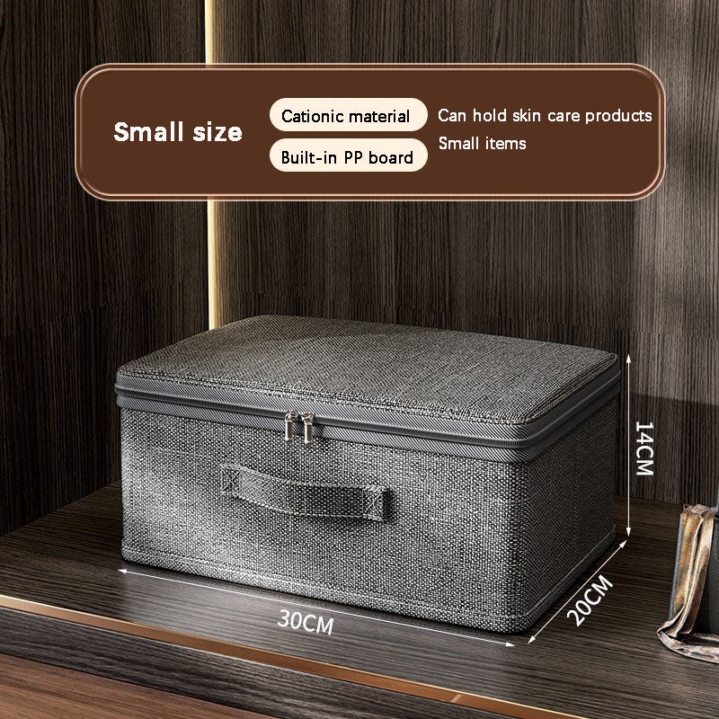Boîte de rangement, petite boîte à vêtements 30 x 20 x 14 cm, boîte en tissu pliable avec couvercle - 9