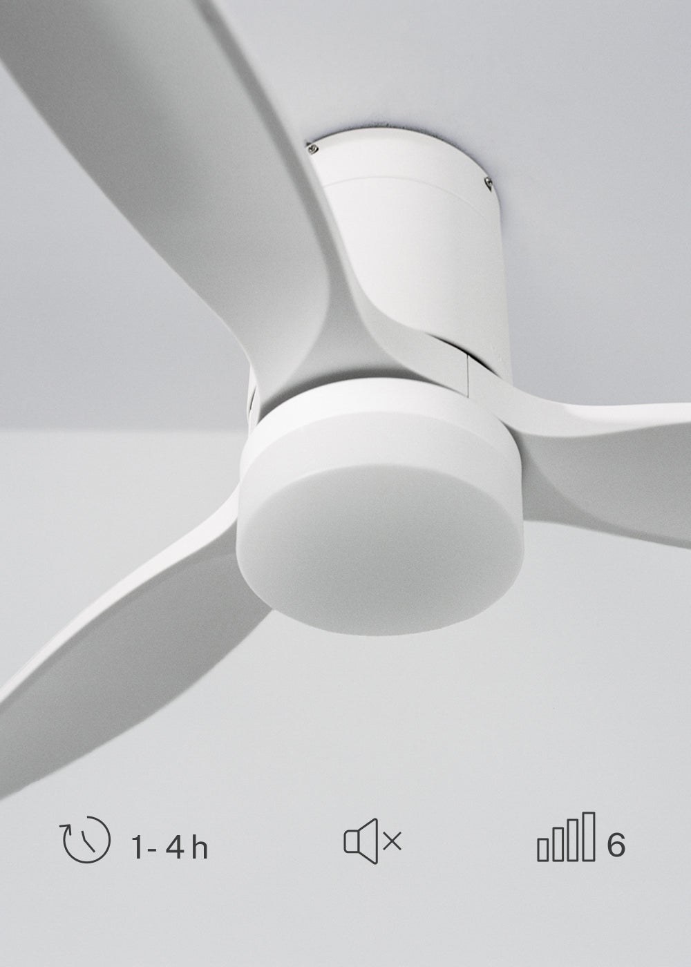 CREATE - WIND CALM M - Ventilateur de plafond silencieux 40W avec pales techniques en ABS Ø132cm avec eclaraige avec wifi - 7