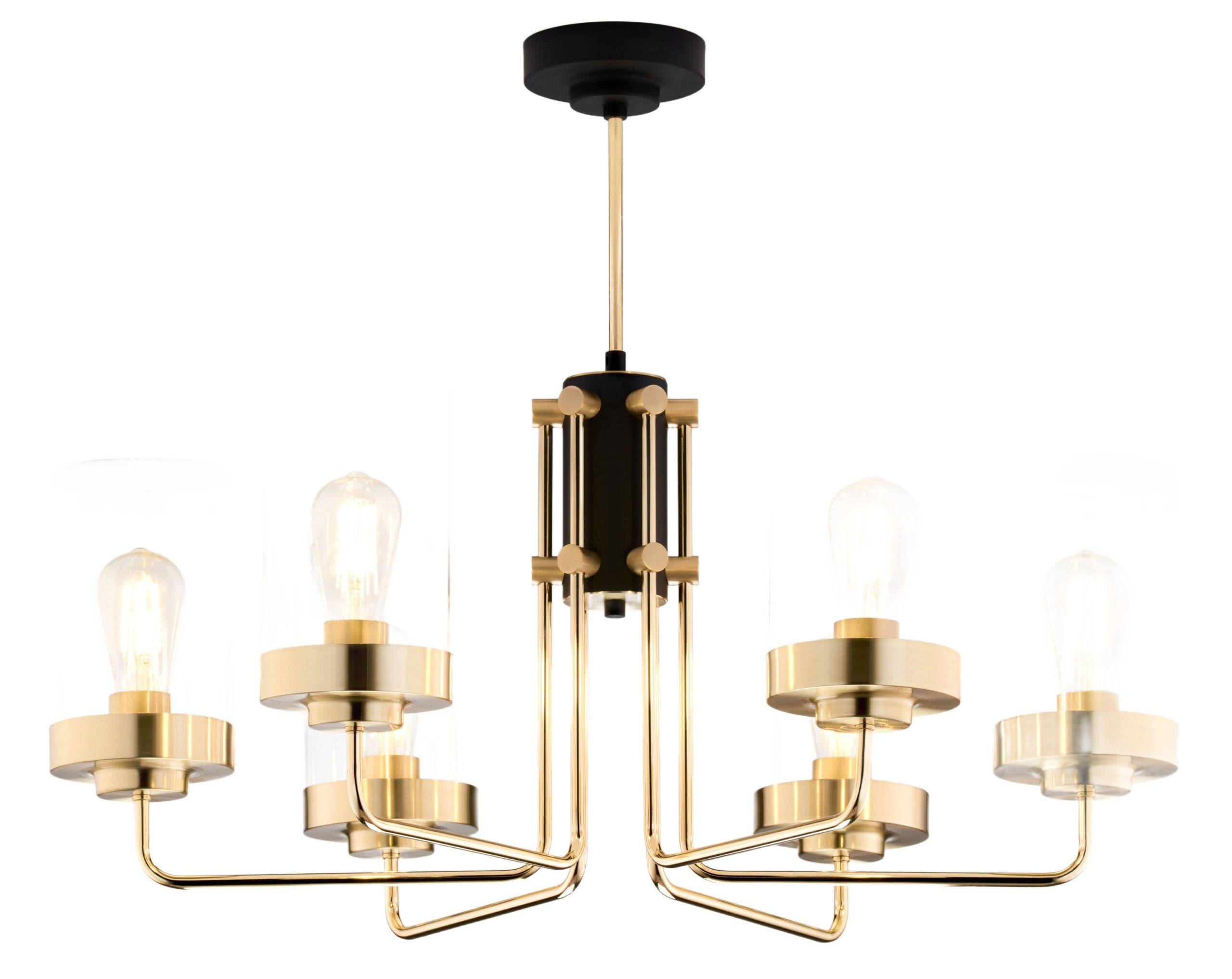 Lampa wisząca RAMIREZ czarno-złota 6xE27x20W metal wym:64x70x70cm IP20 Jupiter