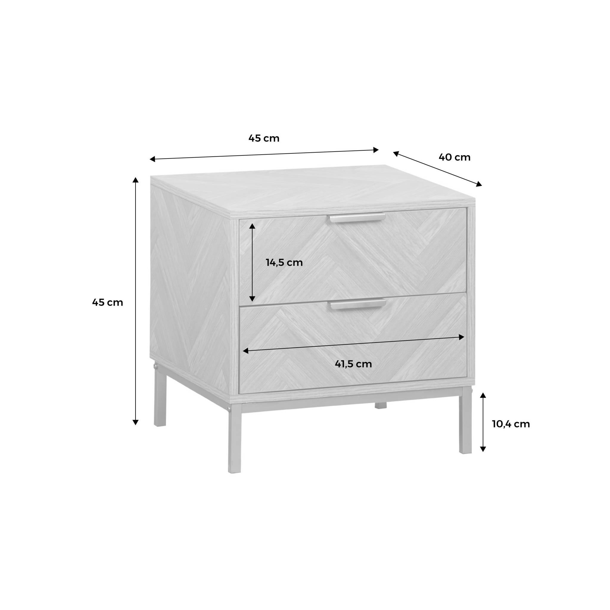 Lot de 2 tables de chevet. Budapest. deux tiroirs. L 45 x l 40 x H 45cm - 4
