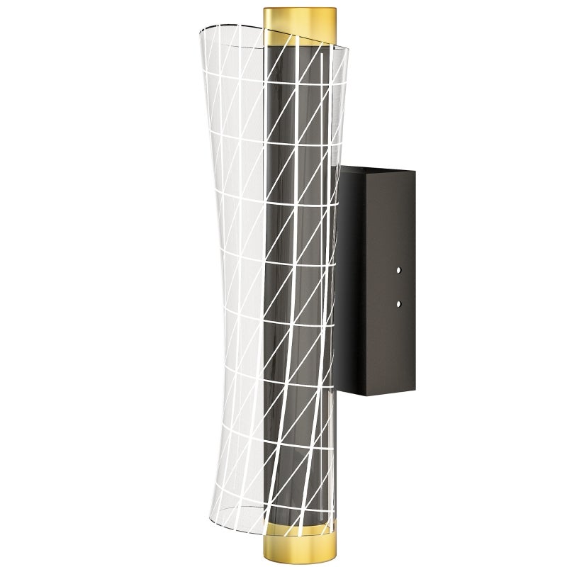 Set de 2 lumini de perete interior din metal negru, LED dimmable, LED-uri dimmabile, pentru iluminarea și amenajarea spațiului interior 2buc