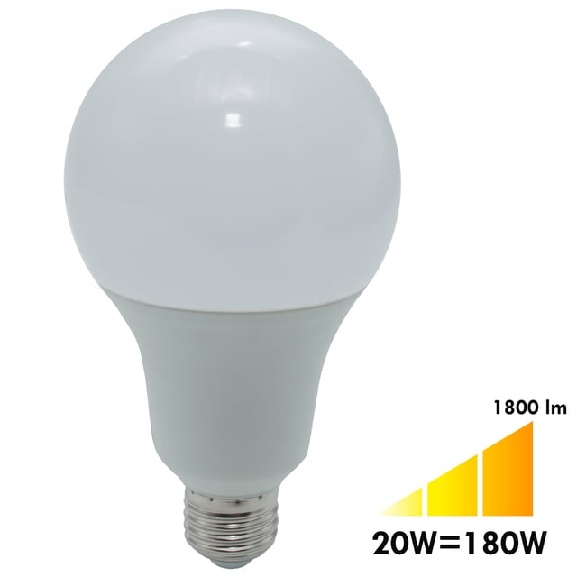 Lampe LED 20W rendement 180W ampoule douille E27 A95 1800 lumen 230V LUMIÈRE 4000K