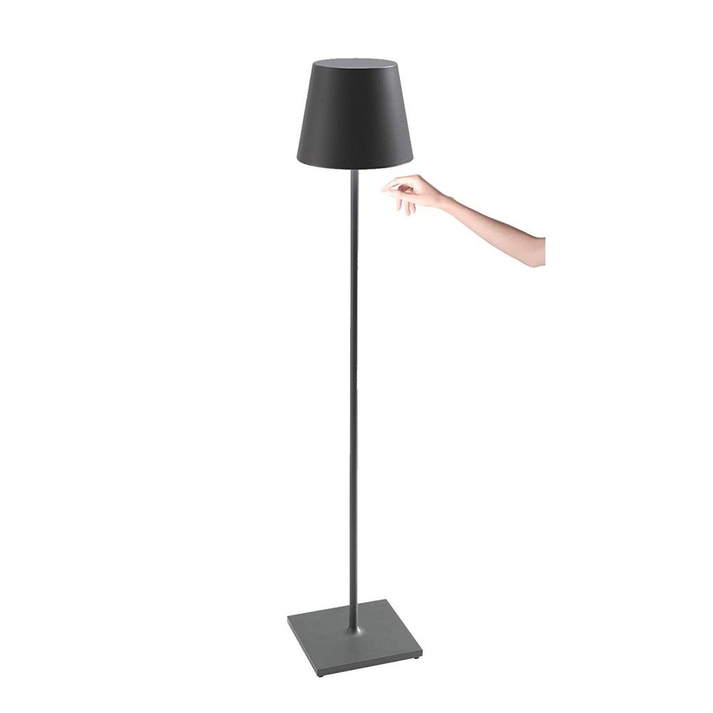 Lampa LED Poldina Pro XXL, ciemnoszara, akumulatorowa i ściemnialna, 150 cm, z czasem pracy na baterii do 12 godzin.
