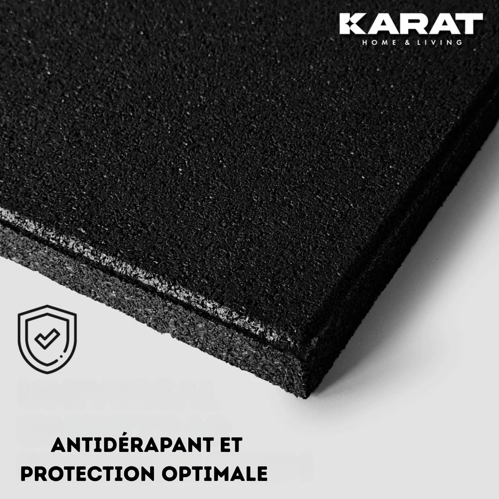 x 1 Dalle de protection Surface amortissante 50 x 50 cm, Ep : 25 mm, Noir - 6