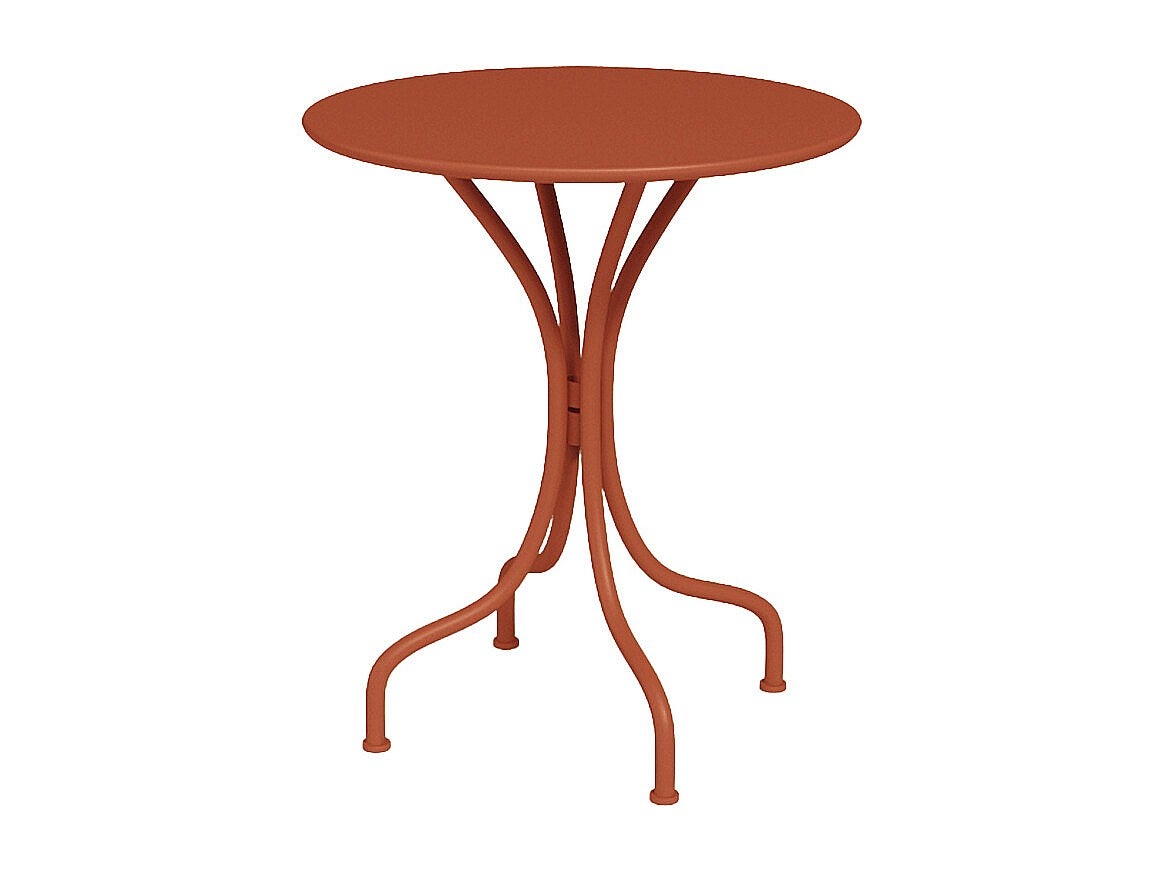 Okrągły metalowy stół ogrodowy śr.60cm - Terakota - MIRMANDE