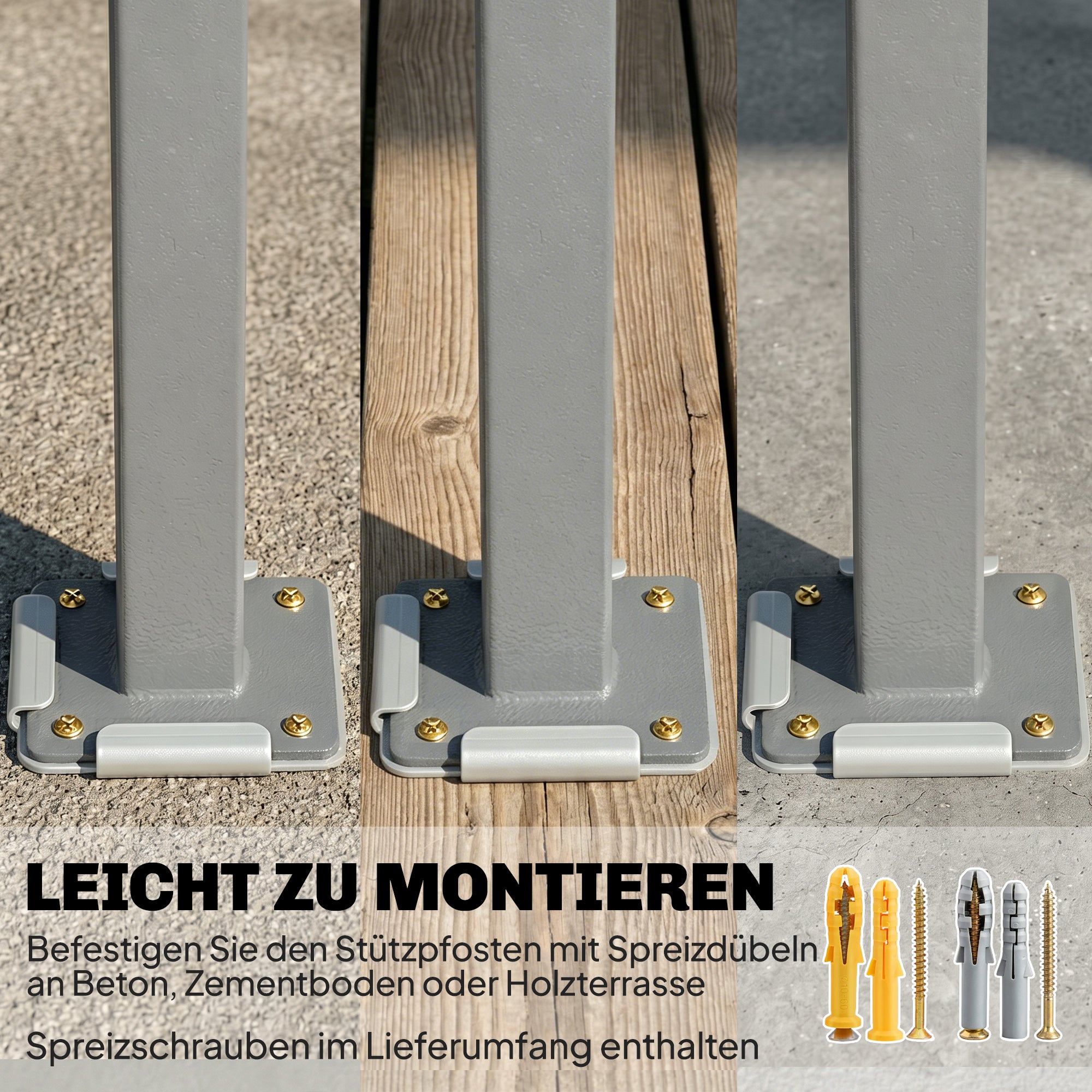 Toldo lateral extensível tela privacidade exterior hidrófugo UV50+ 420x185cm cinza escuro - 8