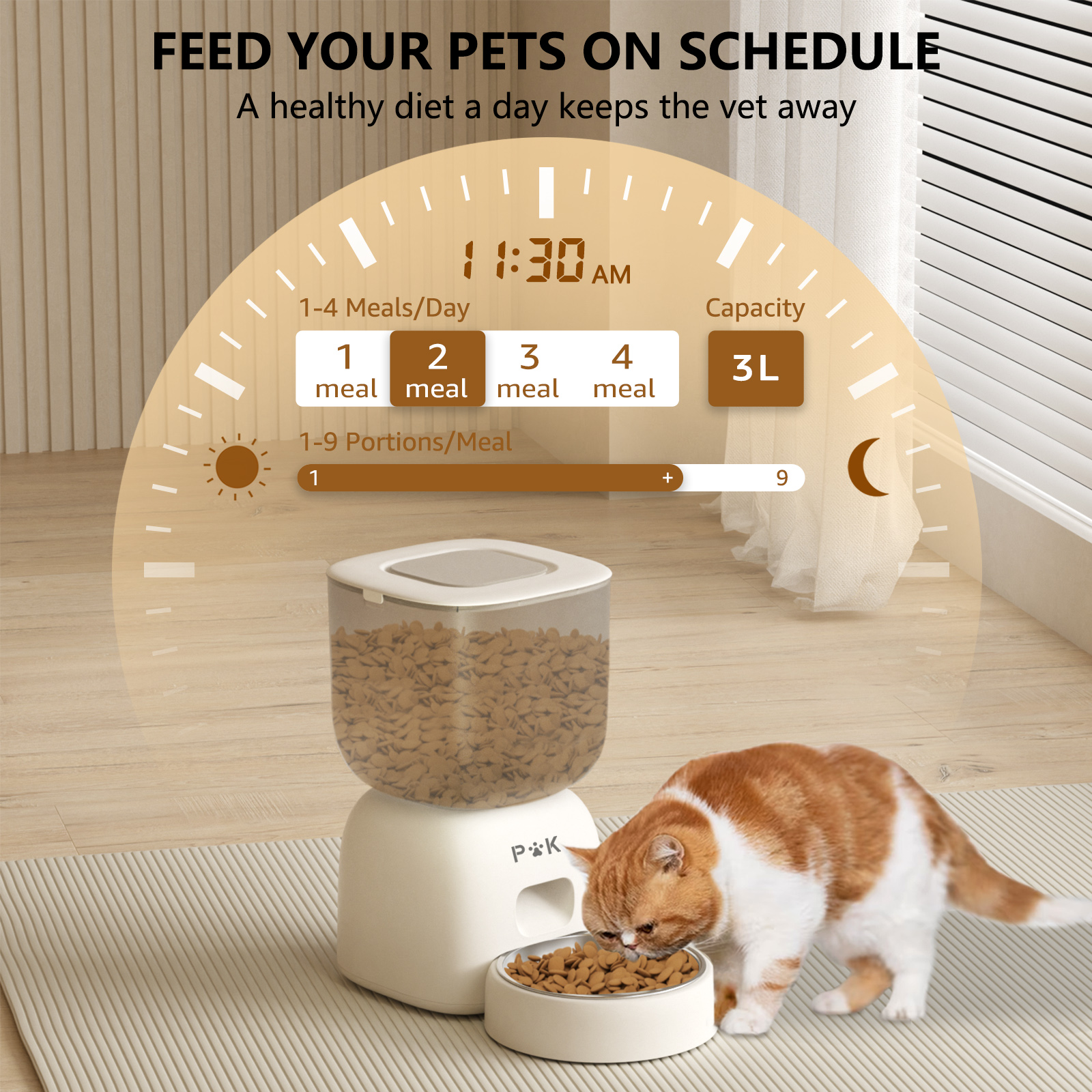 Dispenser Automatico Cibo E Acqua Per Animali - Doppia Ciotola 3.8L, Per Cani E Gatti - Foto 5