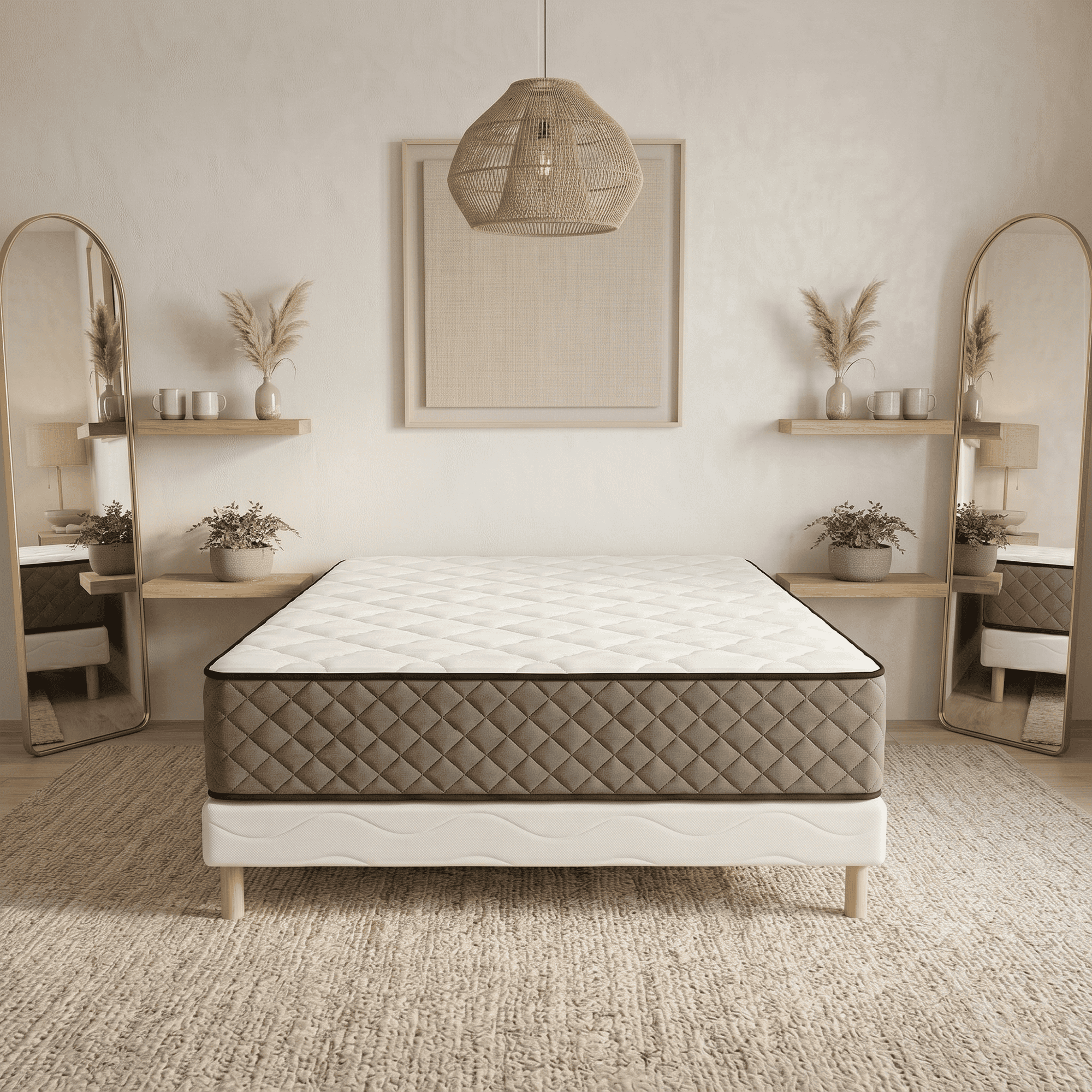 Ensemble Hotel Confort 180x200 cm Hauteur 30 cm Mousse haute résilience avec Sommier Tapissier 2 Blocs Soutien ferme - 5