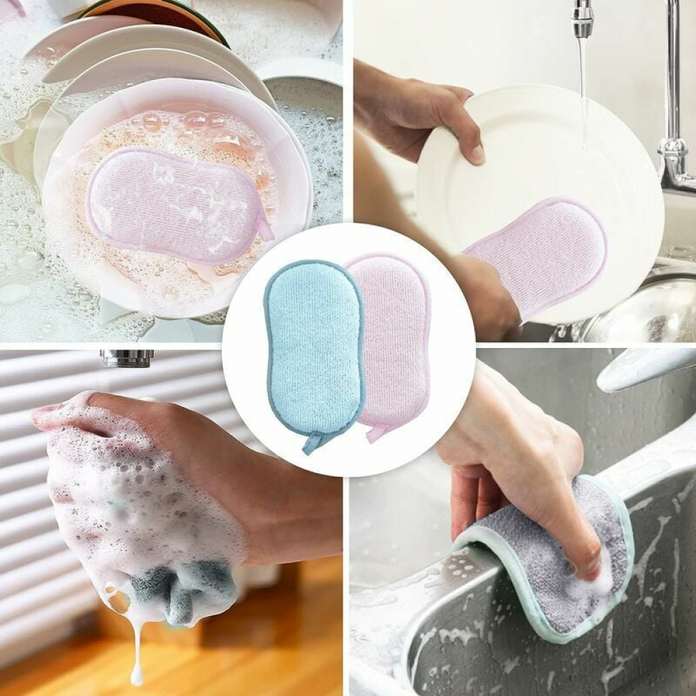 (Confezione da 8) Spugna per piatti lavabile e riutilizzabile - 5