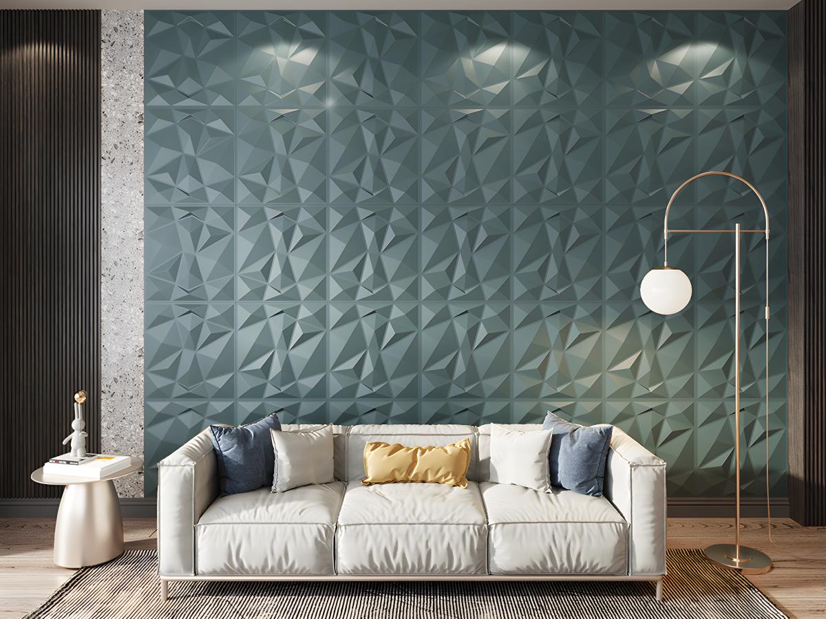 Panneau mural 3D à peindre - pack de 3m² - lot de 12 pièces - ANGLY - 7