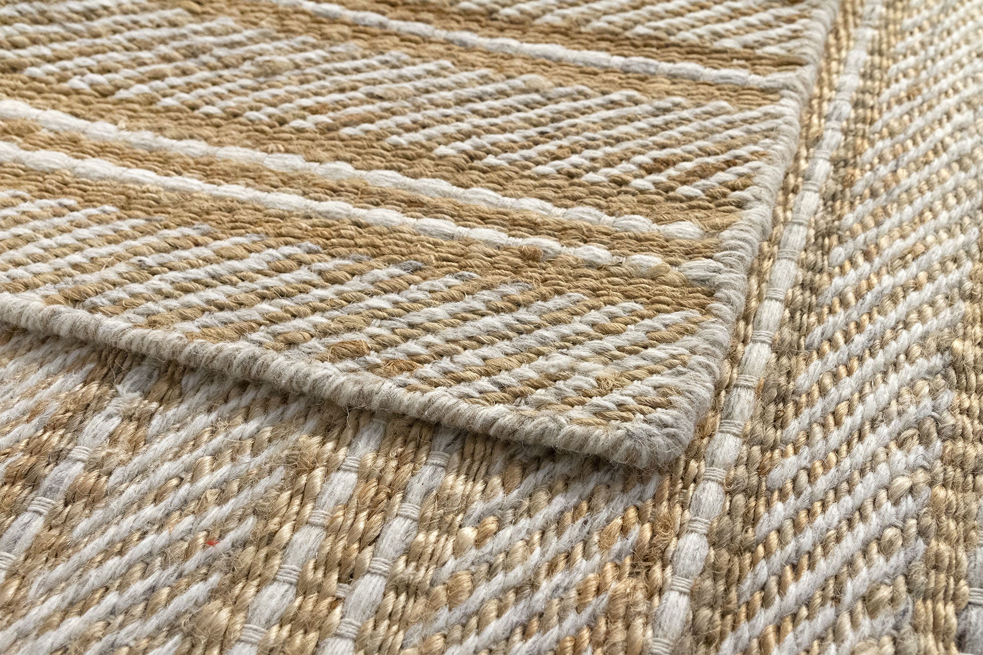 Hamid - OLIVIA BIANCO 150x80cm - Tappeto decorativo in juta per camera da letto, ingresso, piedi del letto - 5