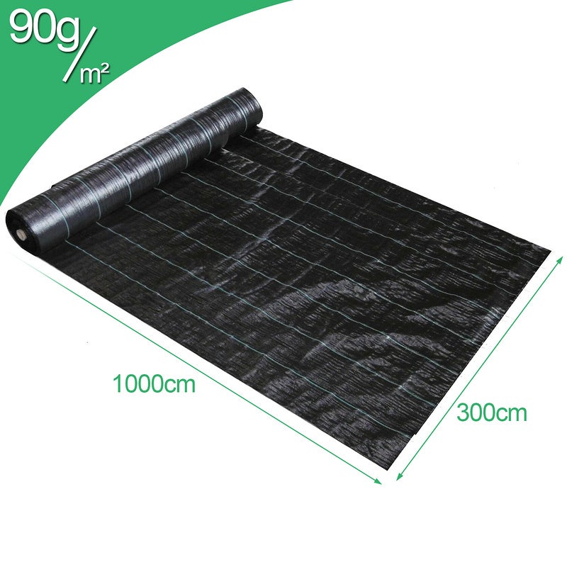 Toiles de Paillage 3m x 10m, Toile Anti Mauvaises Herbes Jardin, Bache Noire Agricole, Barriere Anti Racine, Tissu Perméable à l'eau - 2