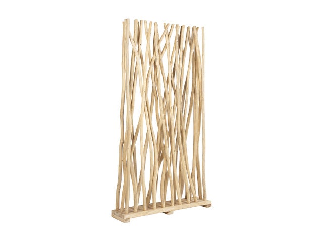 Séparateur de pièce en bois de teck - L. 100 x P. 25 x H. 180 cm - Naturel - GAYANA