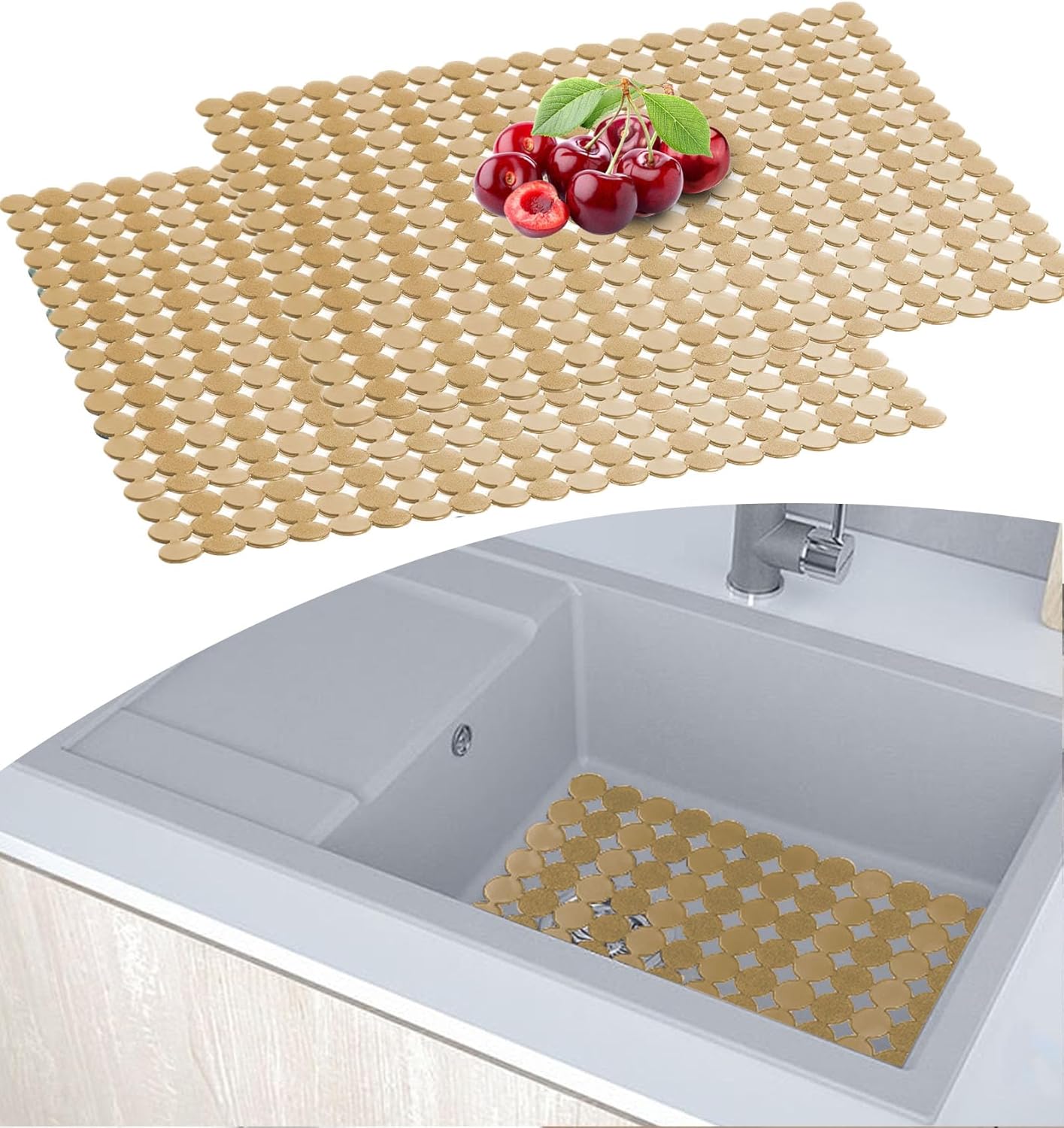 Tapis D'évier Réversible En Microfibre - Absorbe L'eau, Protège La Vaisselle, Lavable En Machine