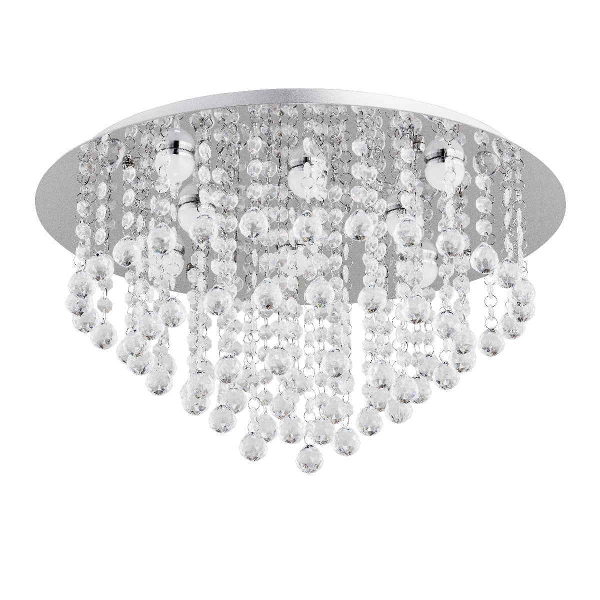 Lampa sufitowa wisząca Dublin srebrna 8xE14x10W kryształowa wym: 30 x 50 x 50 cm szkło Alfa - 3