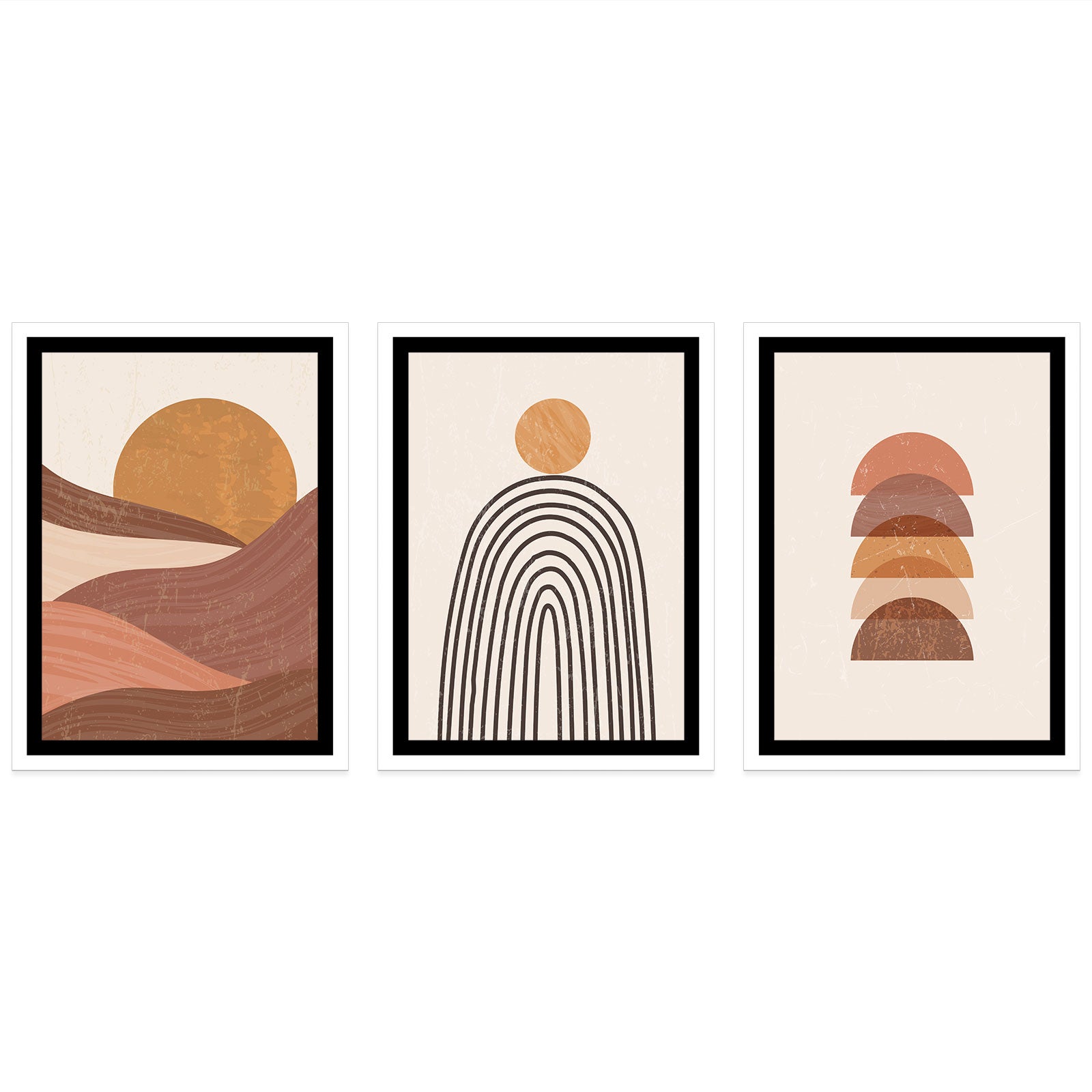 Lot de 3 Affiches / Posters Triptyque - Boho 3617681268383 - Bordure blanche - 3 Affiches - 50x70 cm (Cadres non fournis) - 4