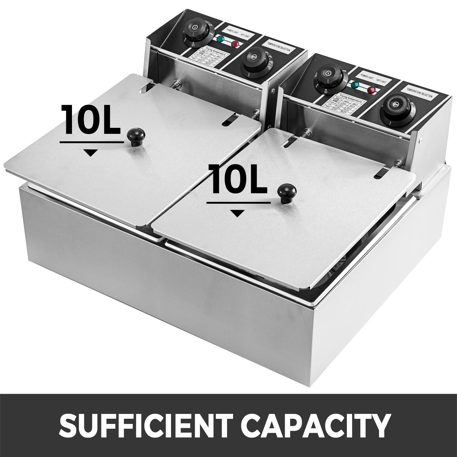 Friteuse électrique inox 2*6L 5000W - Cuisine