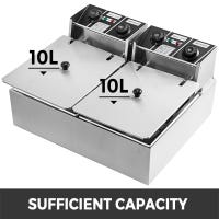 Friteuse électrique inox 2*6L 5000W - Cuisine Friteuse électrique inox 2*6L 5000W - Cuisine
