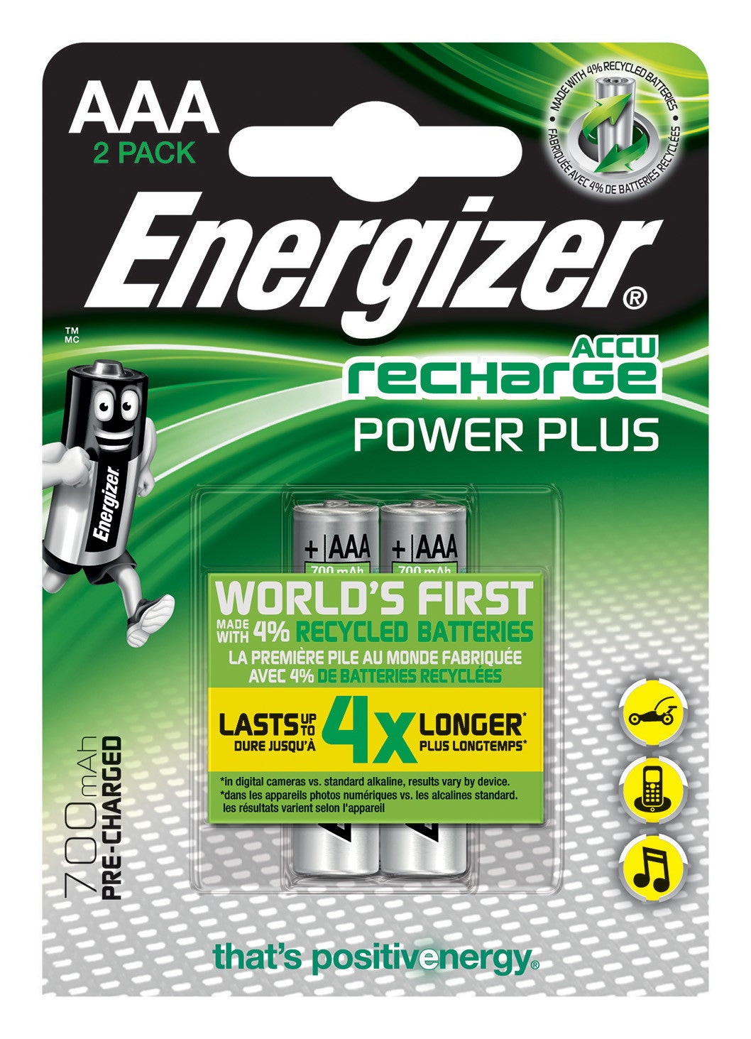 Energizer Power Plus AAA Batterie rechargeable Hybrides nickel-métal (NiMH) - 2
